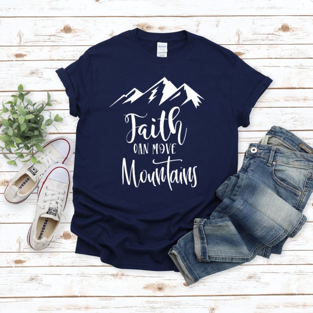 Faith Can Move Mountains Softstyle Fitted T-Shirt